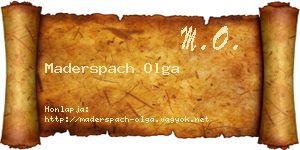 Maderspach Olga névjegykártya